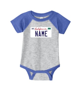 Custom Onesie - California License Plate